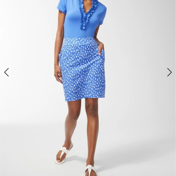 NWT Chico's Zenergy UPF Neema Pebble 3-Pocket Blue Pullon Skort Size 4 Small - Picture 5 of 16